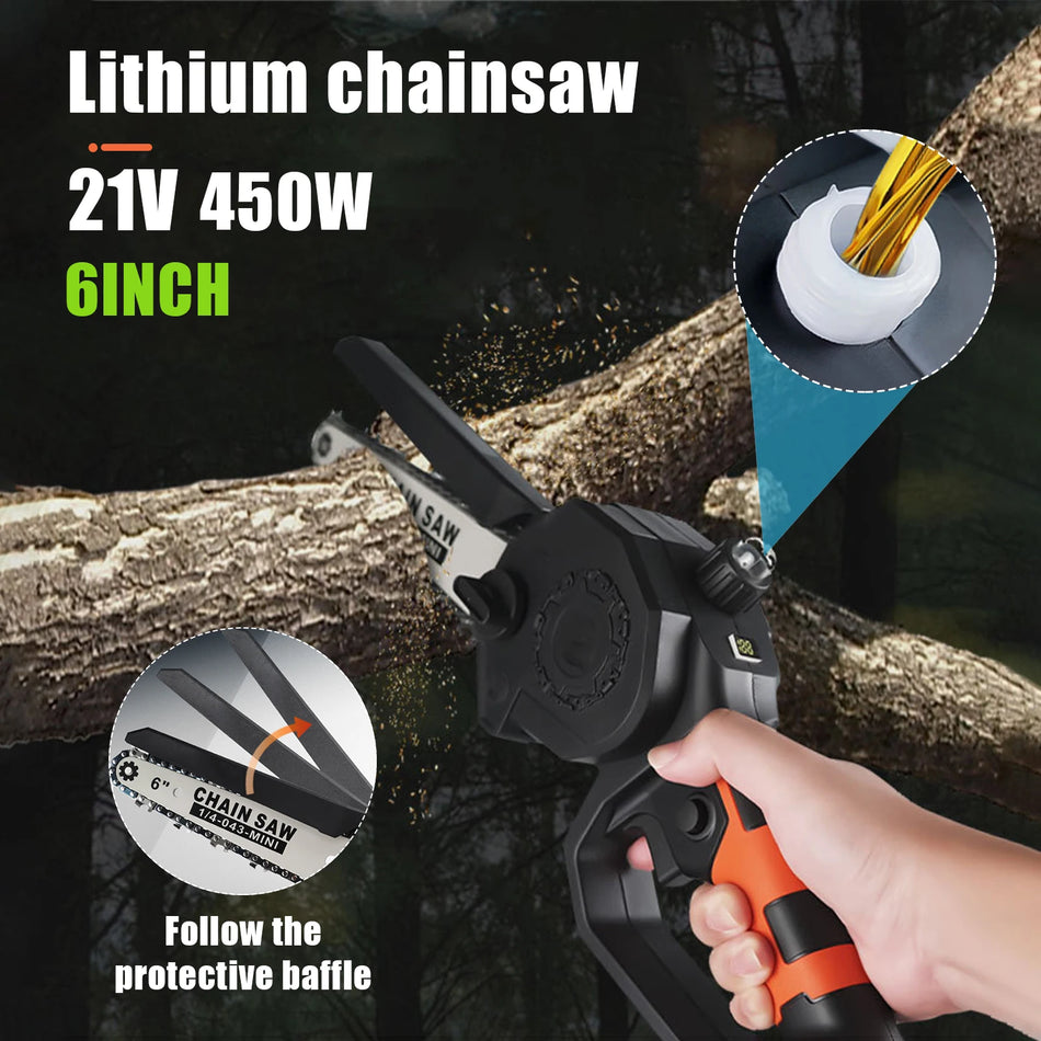 6 colių belaidė grandininė pjūklas genėjimui Makita 18V baterijai