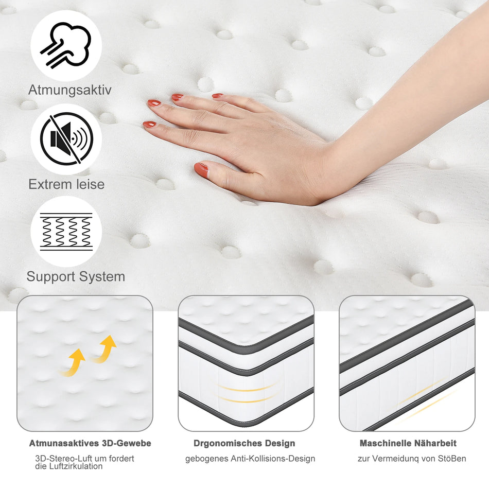 Urban Luxe Mattress 90x200x25 Pocket Spring Breathable 3D