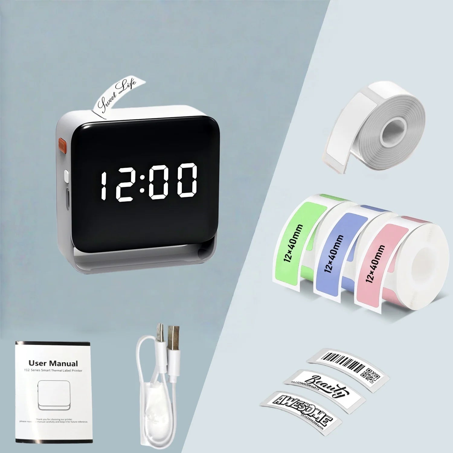 Label Maker With Paper Roll For Storage &ndash; UltraSlim Display 4roll paper1