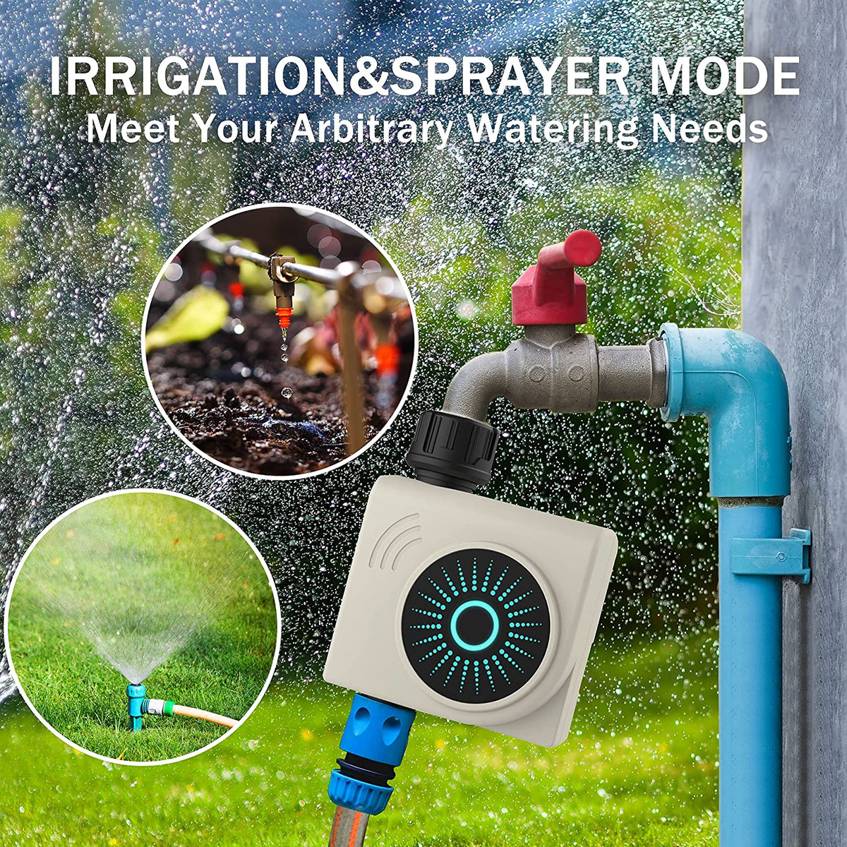 Bluetooth And WiFi Irrigation Programmer. Intelligent Automatic Watering Timer, Garden Watering Control With App Control For Duration And Rain Delay. Up To 8 Bar Pressure!