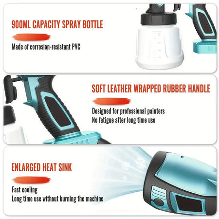 1000ML Cordless Electric Spray Gun &ndash; High Speed Portable