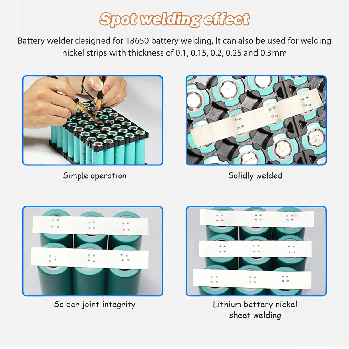 8000W Spot Welder Handheld Portable 1200A For 18650 Battery