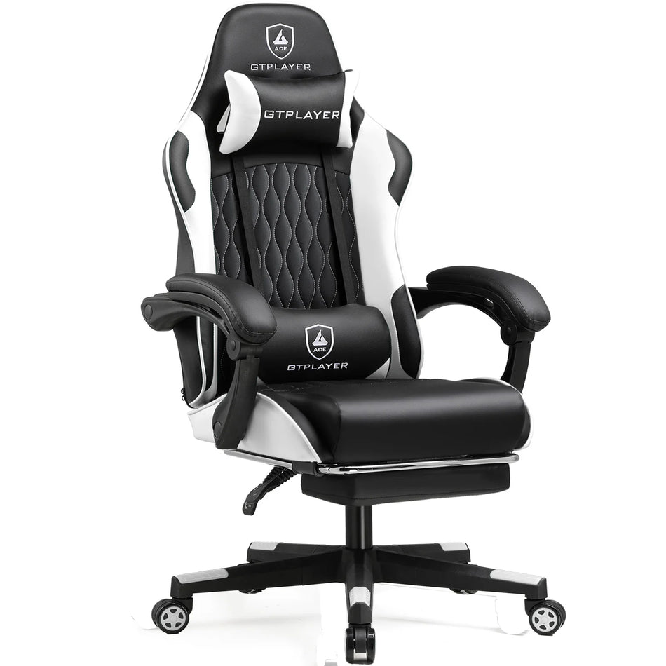 GTPLAYER Ergonomic Gaming Chair With Footrest Pillow
