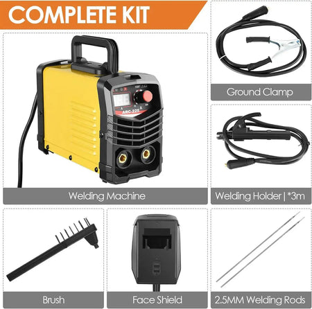 3500W 225A Welding Machine All Copper Transformer Bivoltage Pass Transformer Inverter DC 220V Welder Equipment EU Plug Set-220V / france