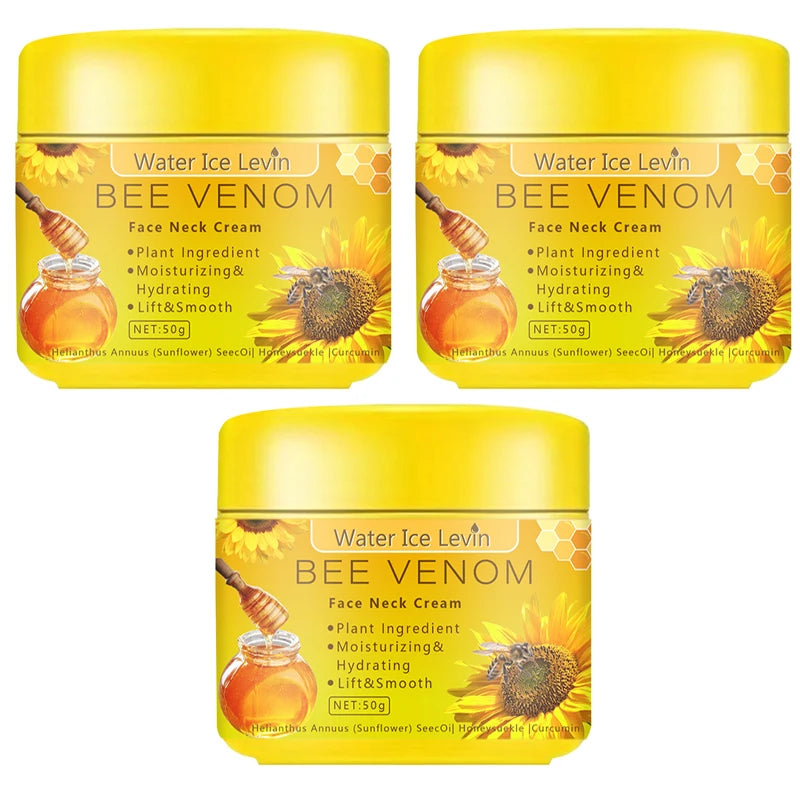 Bee Venom Neck Cream &ndash; Intensive Hydration and Skin Rejuvenation Three bottles