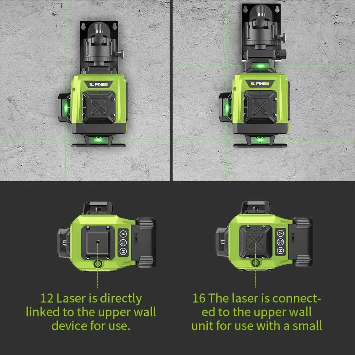 16 Line 360 Deg Self Leveling Laser Level With Remote Cross