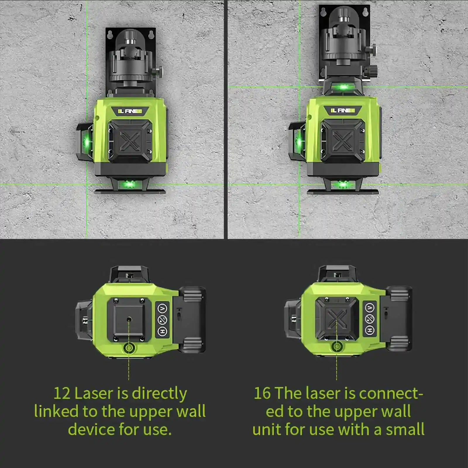 16 Line 360 Deg Self Leveling Laser Level With Remote Cross