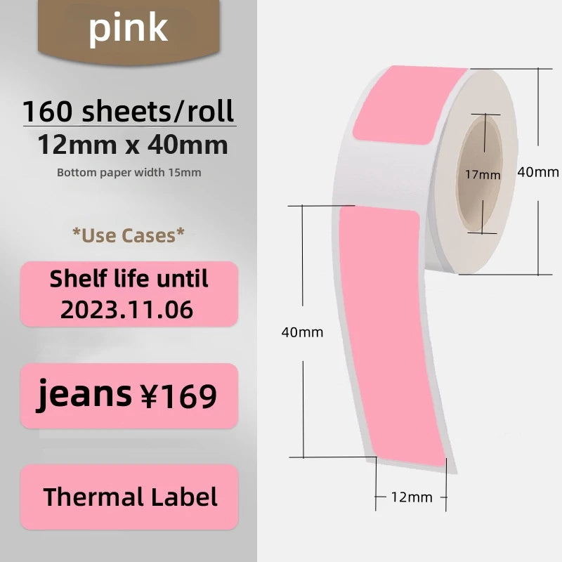 Label Maker With Paper Roll For Storage &ndash; UltraSlim pink1roll paper