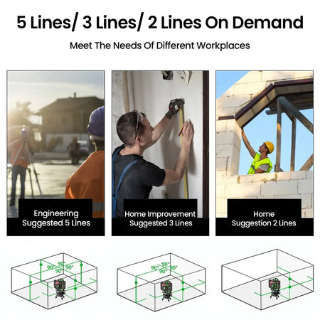 16 Lines 4D Laser Level Green Beam Self Leveling 360 Remote