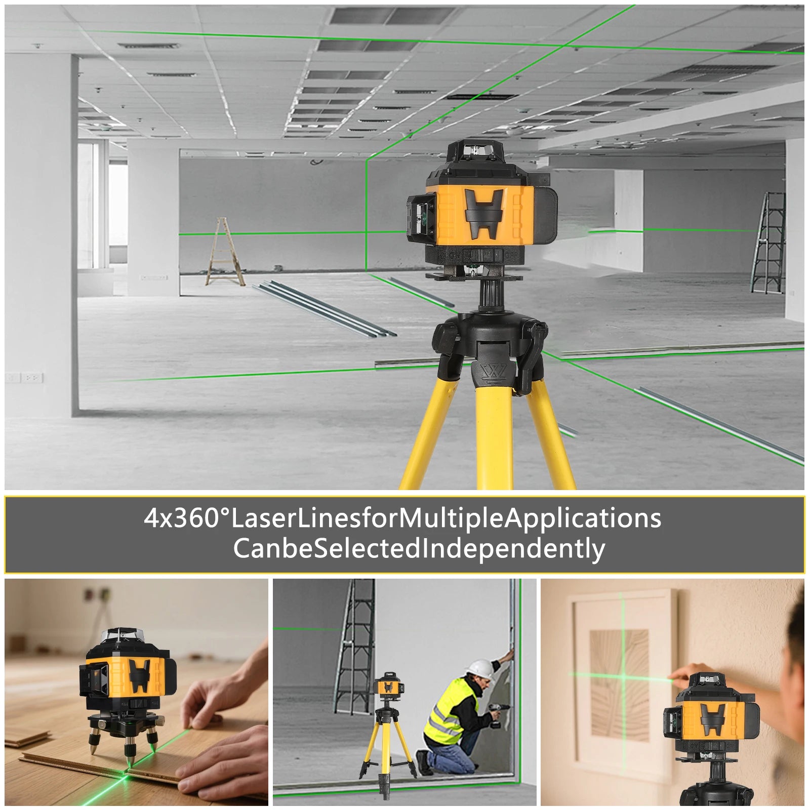 Professional 16 Lines 4D level laser Automatic 3 ° Line-holding lock ...