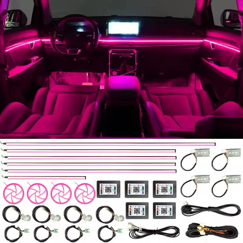 Car Ambient LED Strip Light 64 Color RGB Symphony For BMW Audi