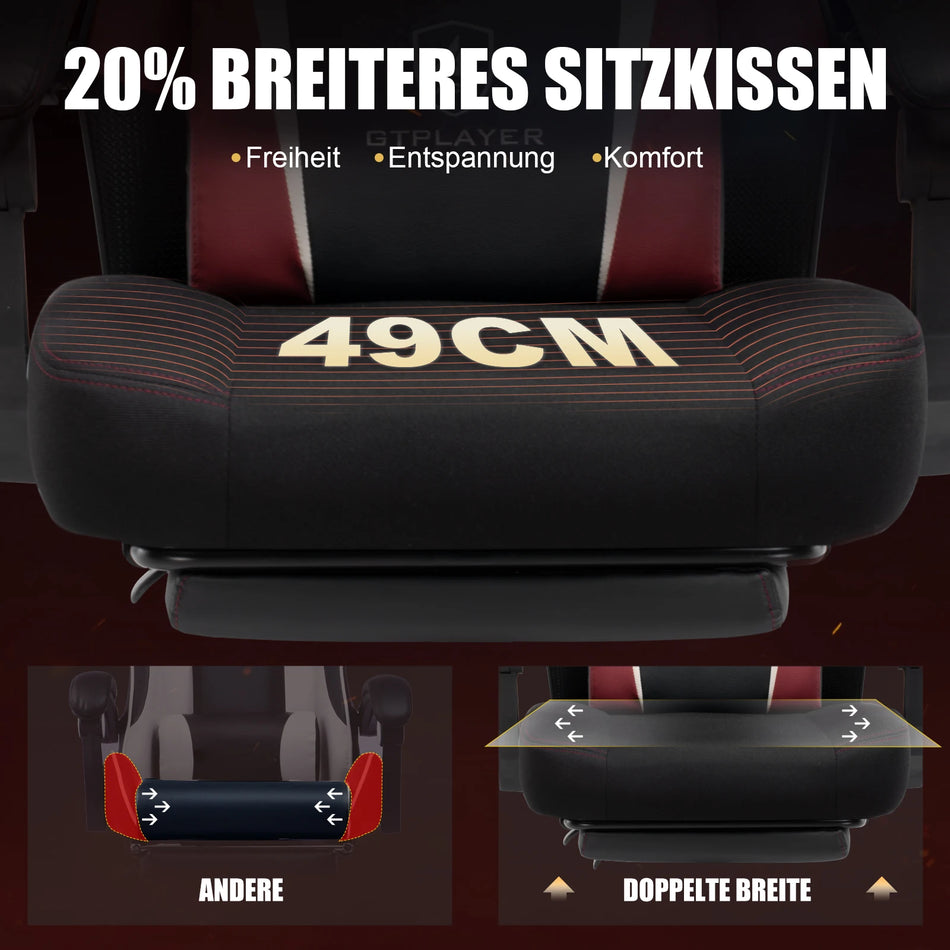 Игровое кресло GTPLAYER с подставкой для ног и эргономичной сетчатой спинкой