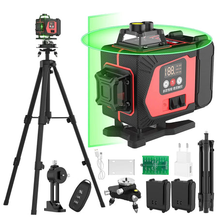 16 Lines 4D Laser Level Green Beam Self Leveling 360 Remote