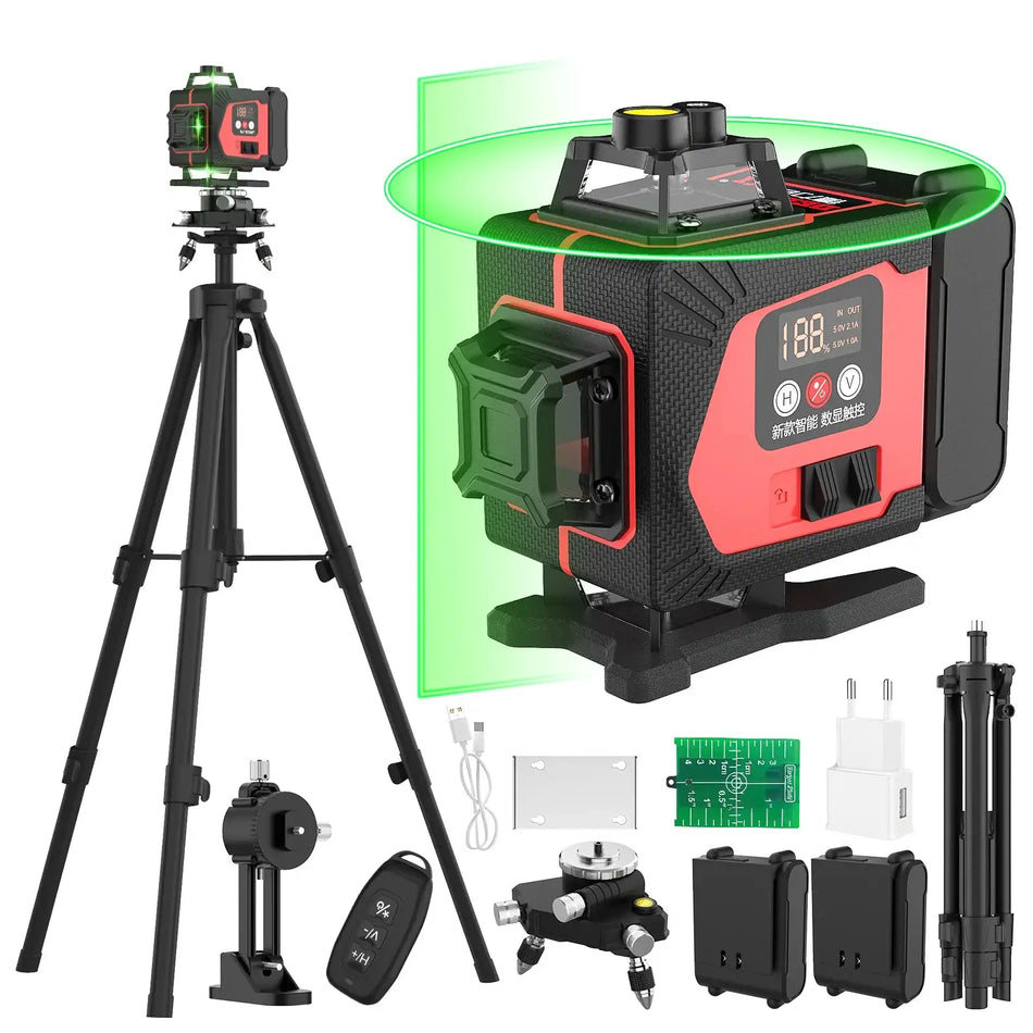16 Lines 4D Laser Level Green Beam Self Leveling 360 Remote