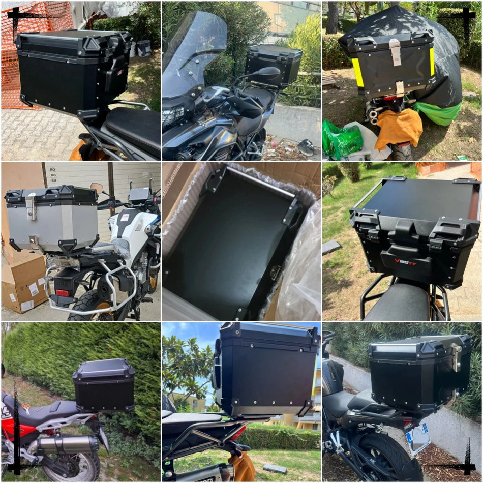 65L 55L Motorrad Topcase Aluminium CNC – wasserdichter Koffer