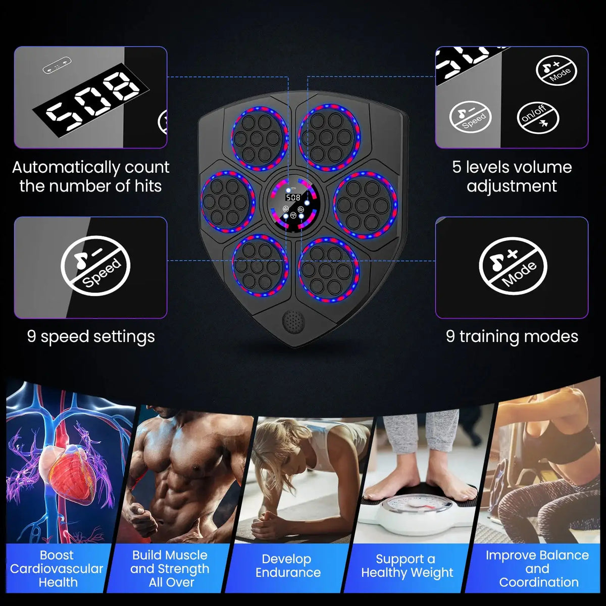 Smart Bluetooth Boxing Machine Gloves &ndash; 9 Modes Training