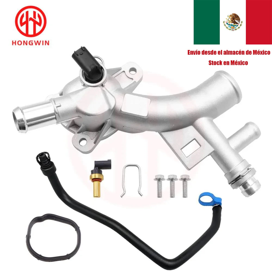 Aluminum Coolant Thermostat Housing Water Outlet and Inlet Hose for Chevrolet Cruze, Sonic, Trax, Encore