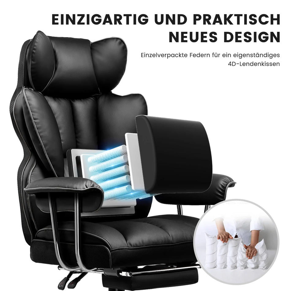 GTPLAYER Ergonomic Gaming Chair With Footrest Fabric