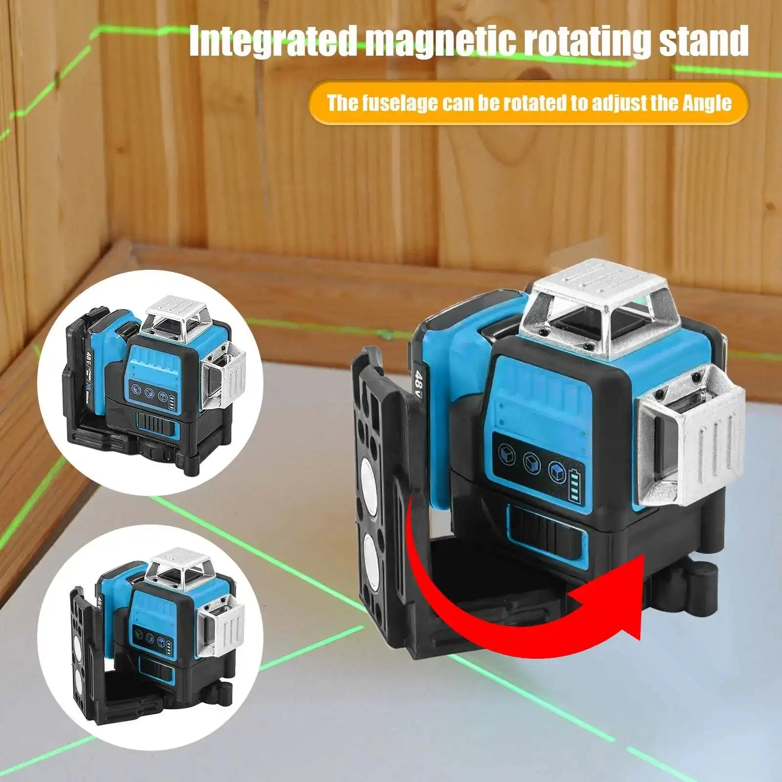 12Line 3D Green Laser Level Self Leveling 360 Degree