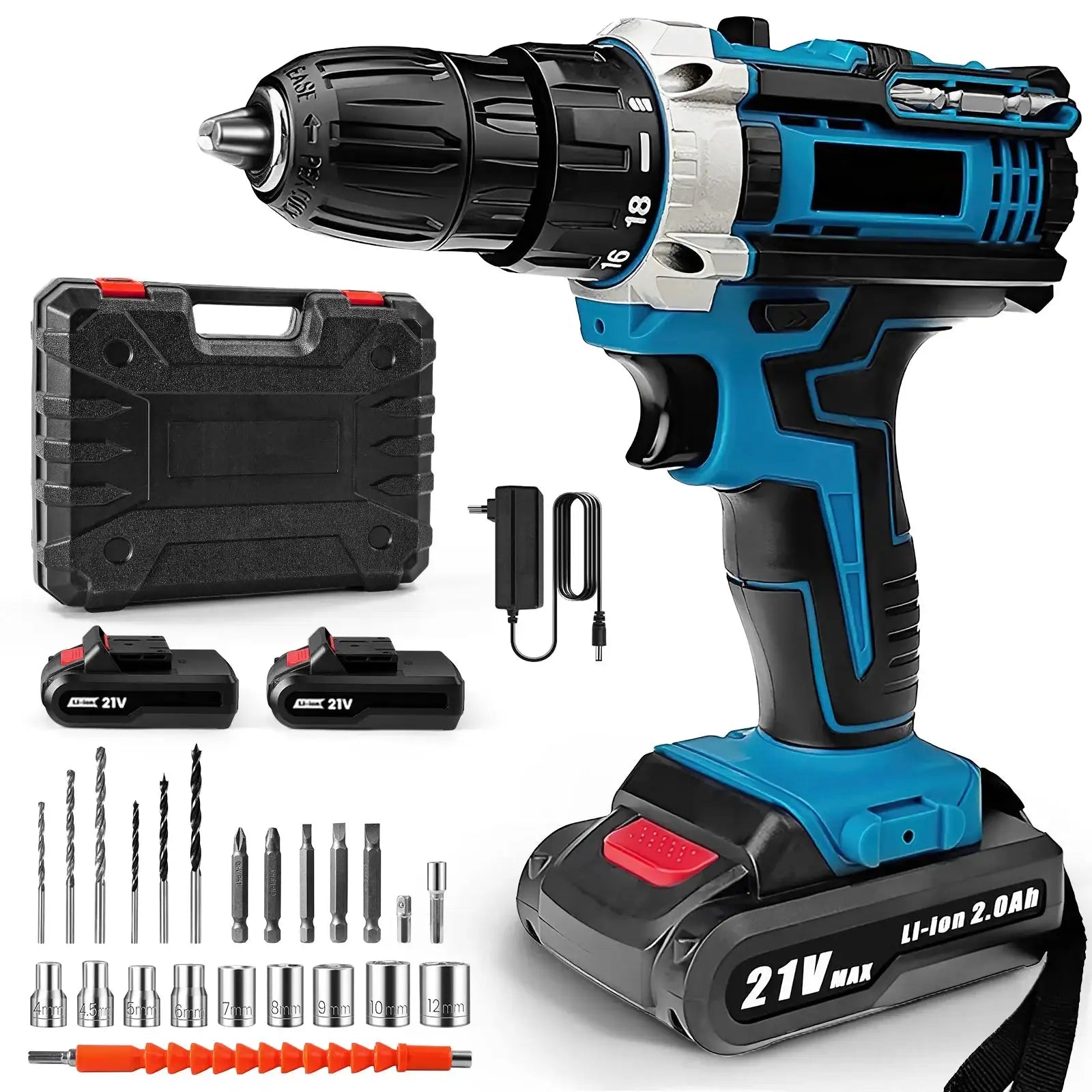 DWiusty Cordless Impact Drill With 2 Batteries High Power Type B / spain