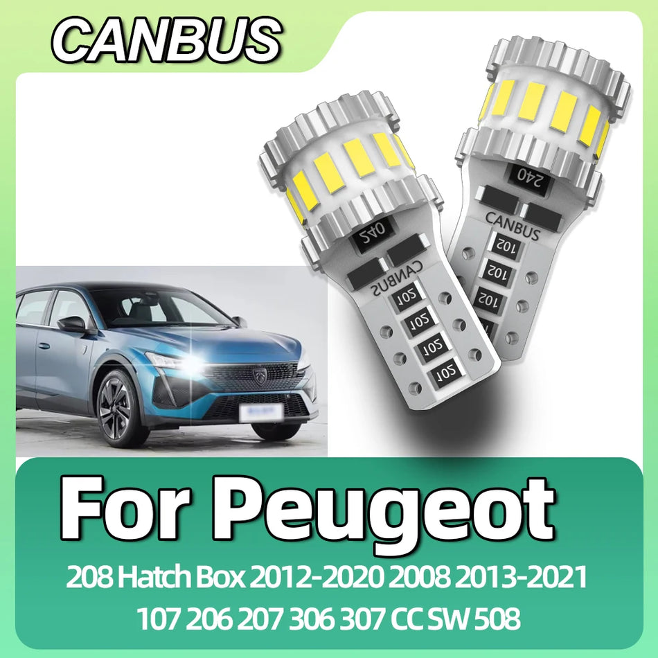Conjunto de Luzes de Presença LED Peugeot para 208 Hatch, 107, 206, 207, 306, 307 CC SW 508 4007 4008, W5W T10 CANBUS