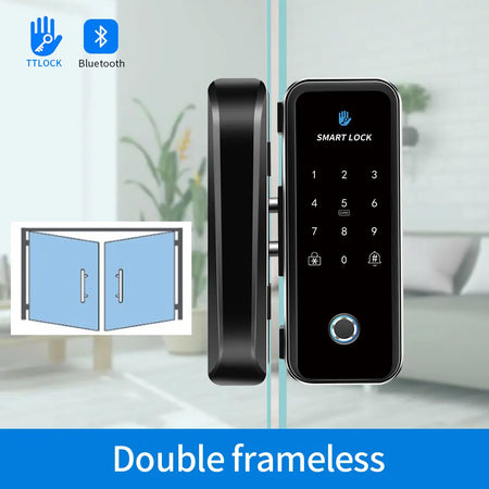 HY-TT668S &ndash; Smart Wooden Glass Door Lock With Bluetooth double frameless