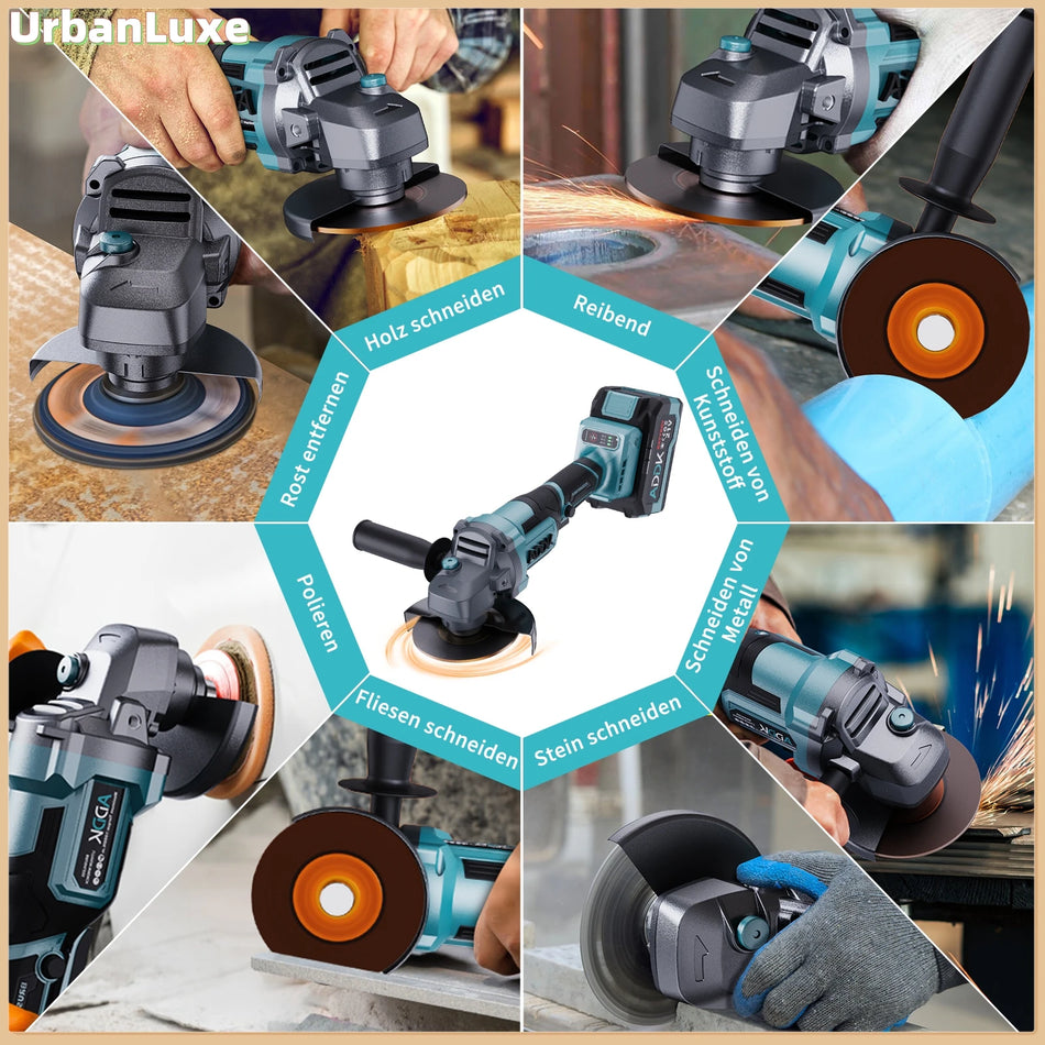 Urban Luxe 125mm Brezkrtačni Kotni Brušenje 9000 RPM 21V 4Ah