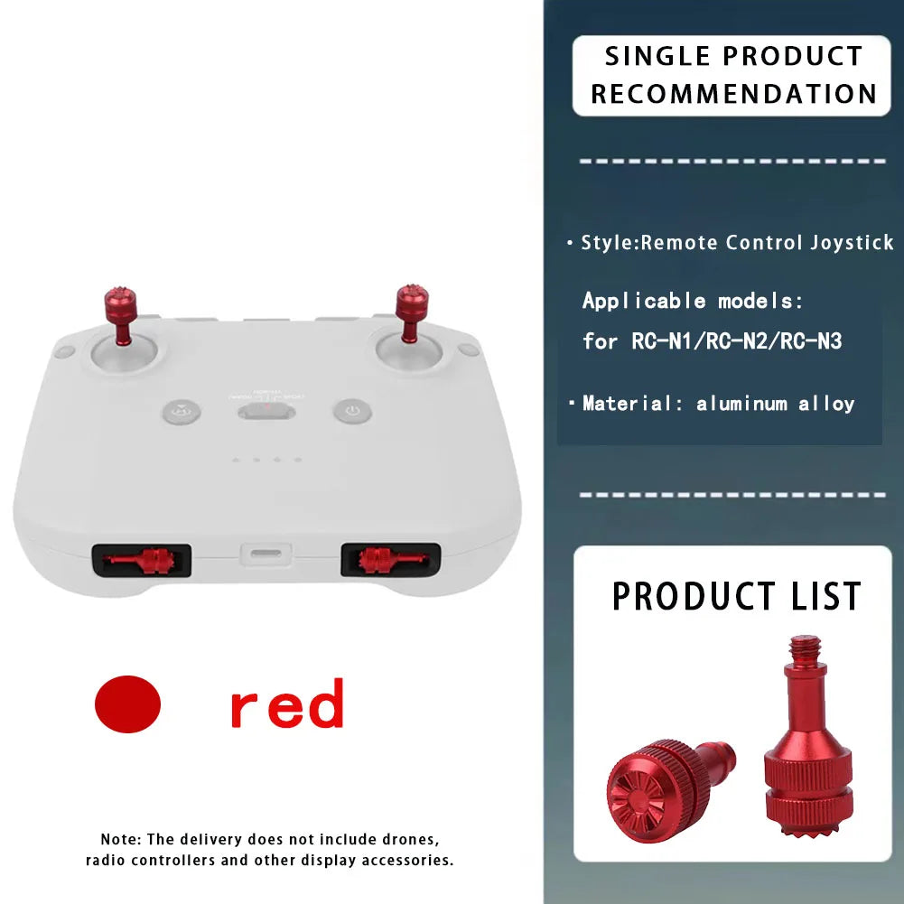 Aluminum Joystick Sticks for DJI Mini 4 Pro &amp; RC Controllers Red for RC-N1 N2 N3 / CHINA