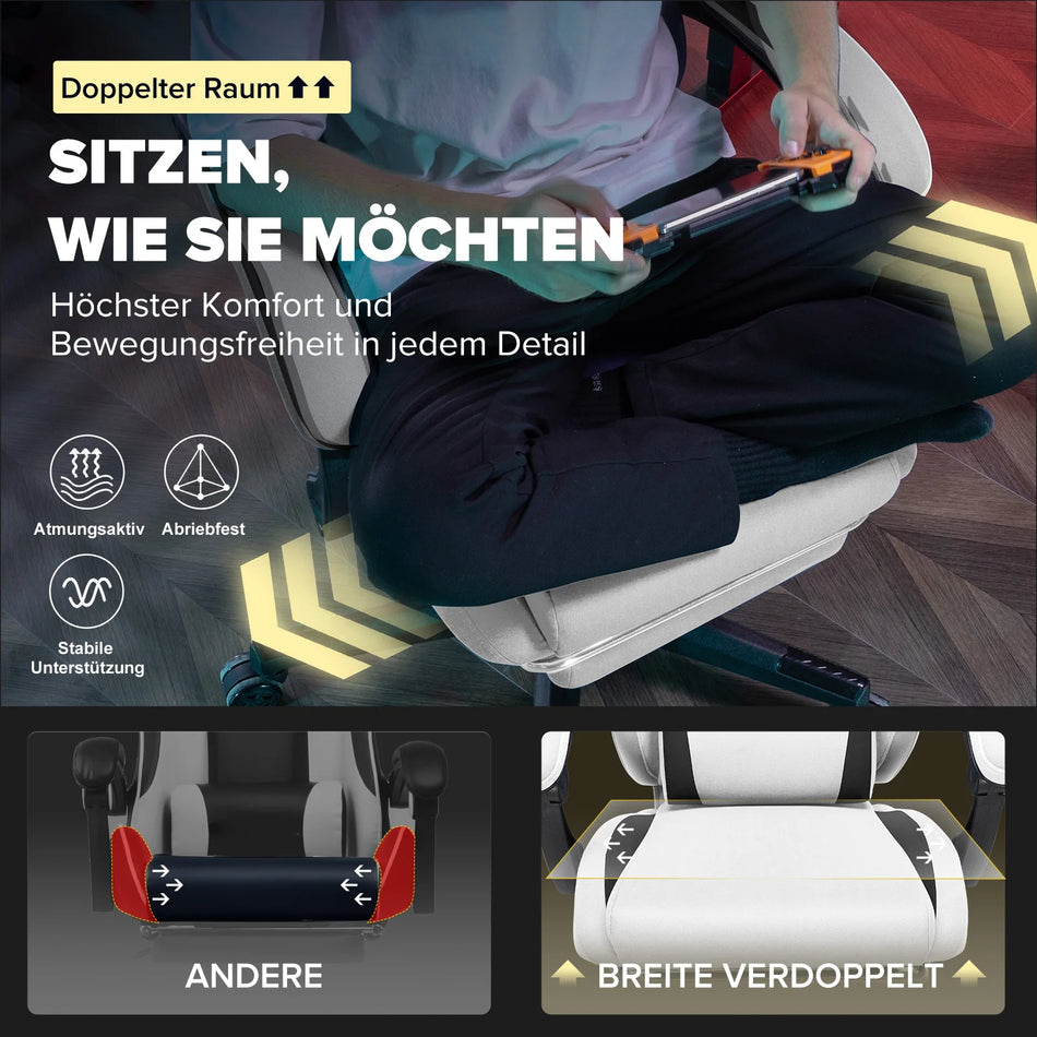 Игровое кресло Gtplayer с тканевой обивкой и поддержкой поясницы