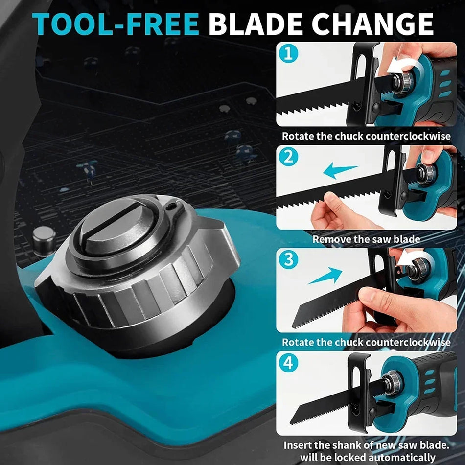 Sierra Recíproca Inalámbrica Sin Escobillas de 1200W para Makita 21V