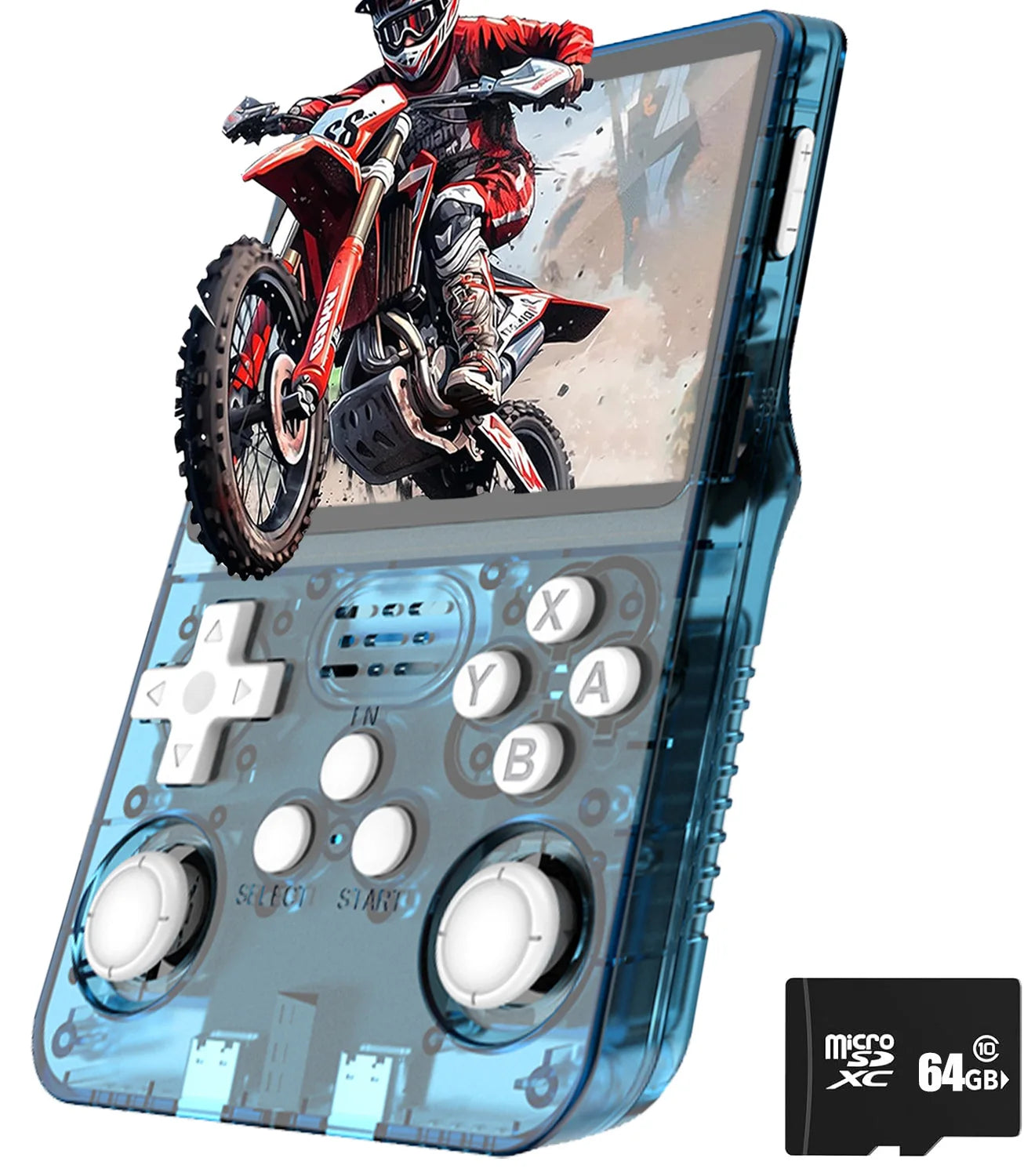 R36S Classic Retro Handheld Gaming Console with ARKOS - 15,000+ Games Lake Blue 64G / CHINA