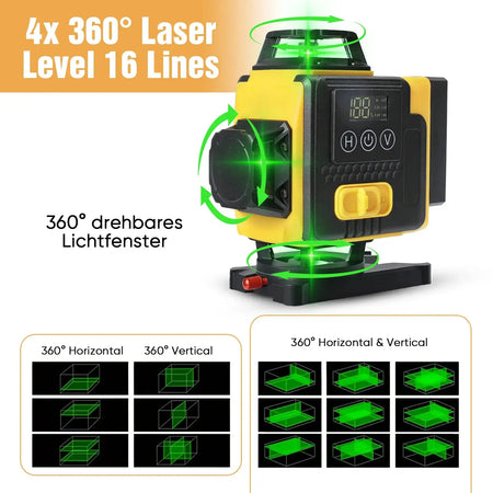 4D 16 Lines Laser Level 360 Self Leveling Tool Tripod