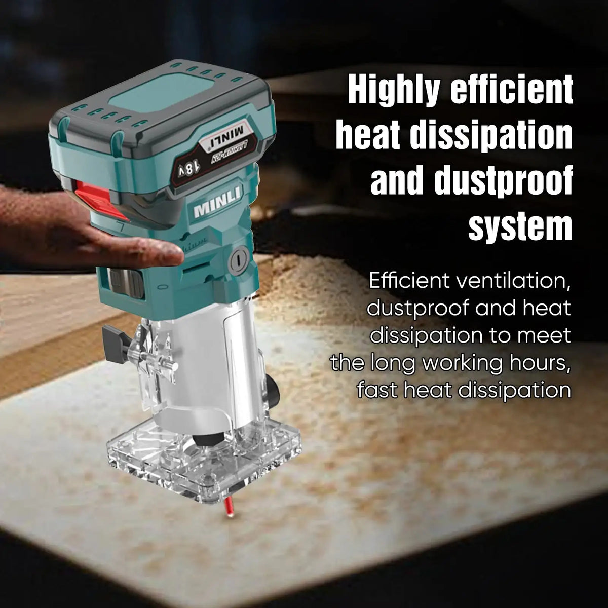 Cordless 800W Wood Router Makita 18V Battery Aluminum Body
