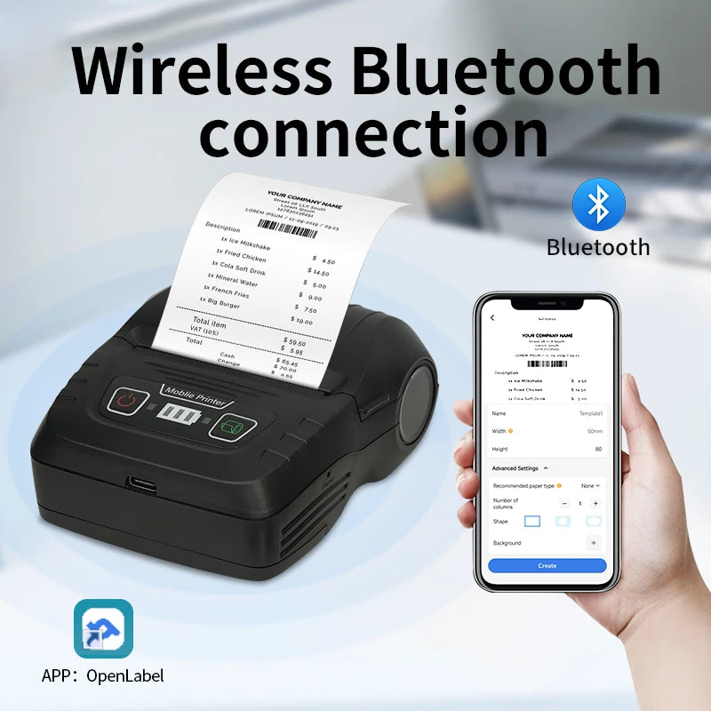 HZTZ Mini Label Printer Handheld Thermal &ndash; Bluetooth Enabled