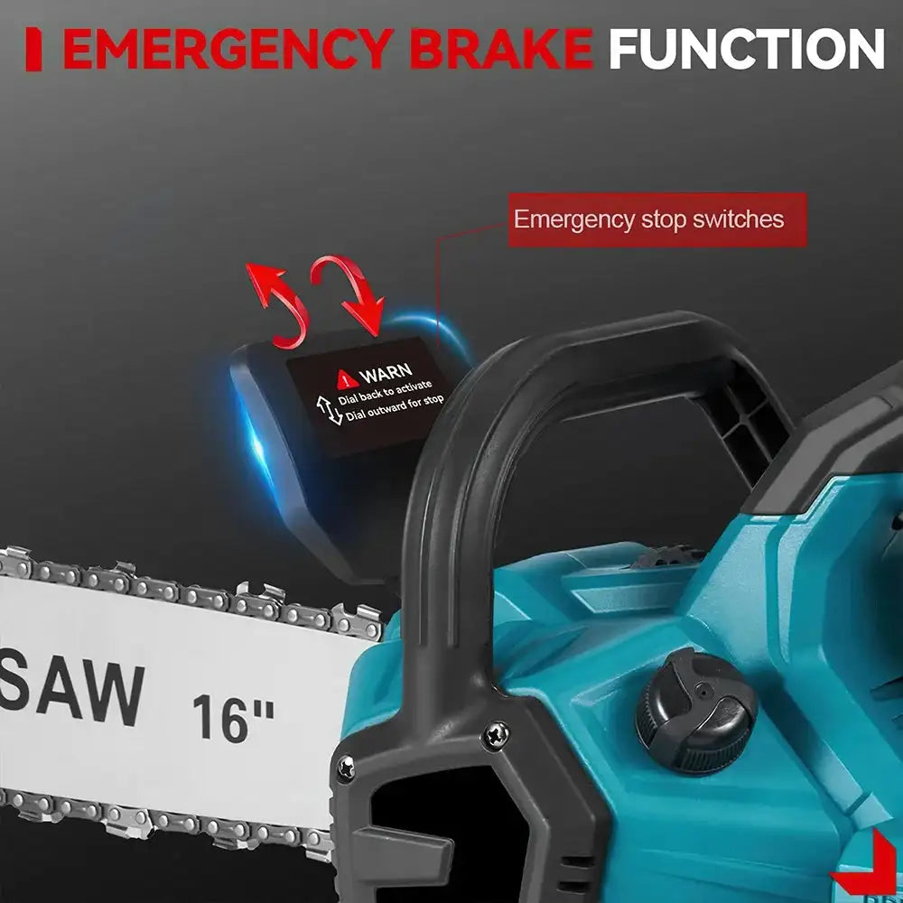 Brushless 8000W 16 Inch Chainsaw Makita Battery Auto Oiling