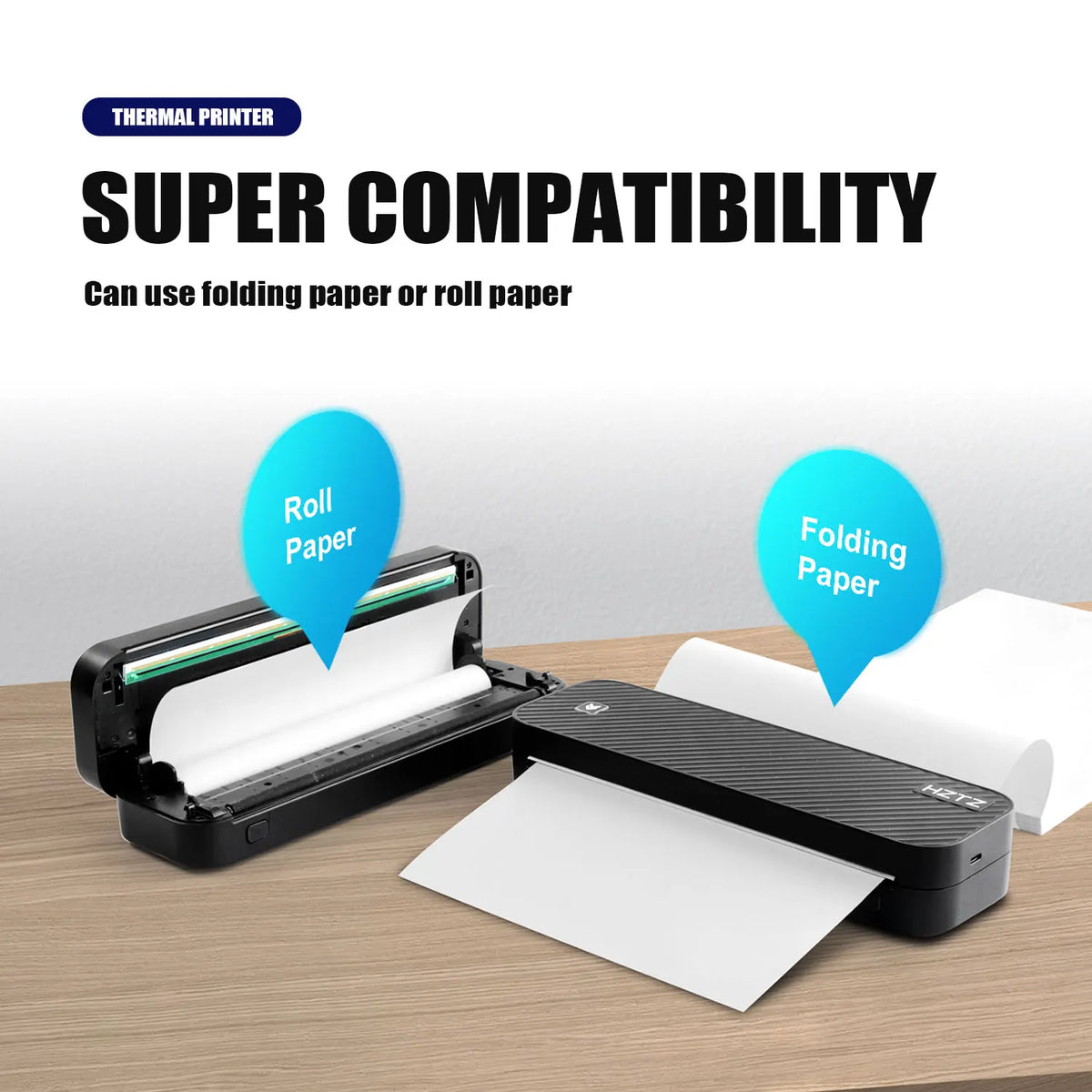 Inkless Portable A4 Thermal Printer &ndash; Bluetooth Printing