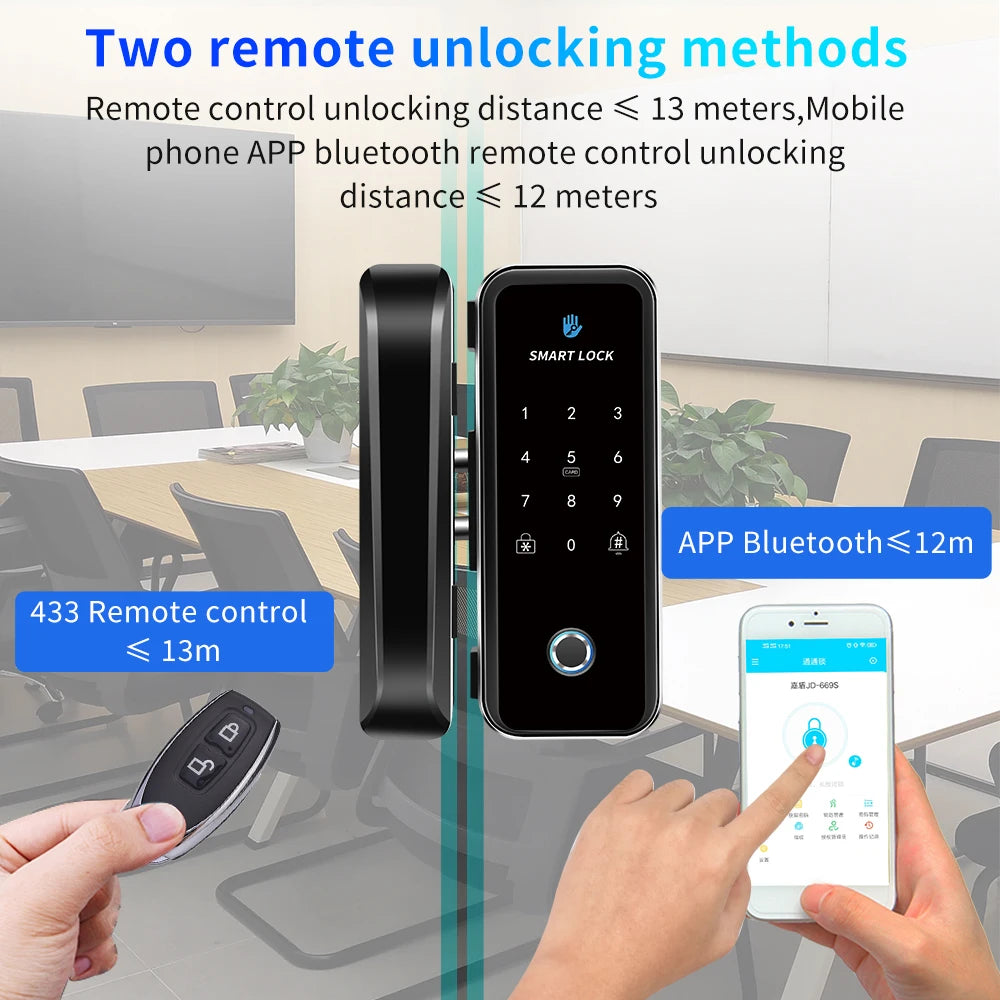 HY-TT668S &ndash; Smart Wooden Glass Door Lock With Bluetooth