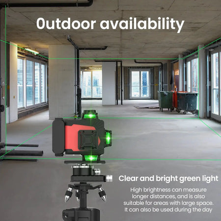 16 Lines 4D Laser Level Green Beam Self Leveling 360 Remote