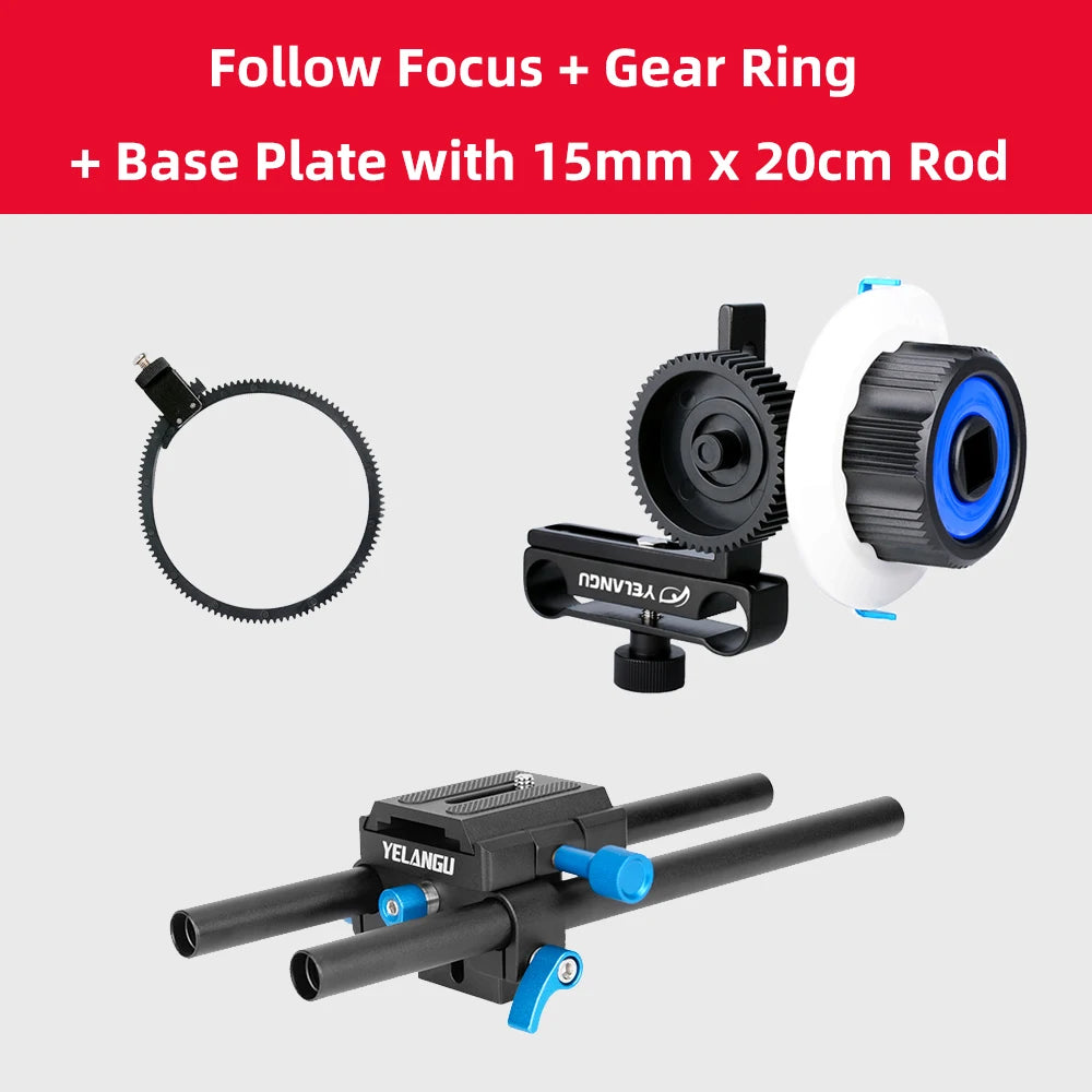 YELANGU Portable Mini Follow Focus Wireless Lens Control for DSLR and BMPCC 4K Kit A