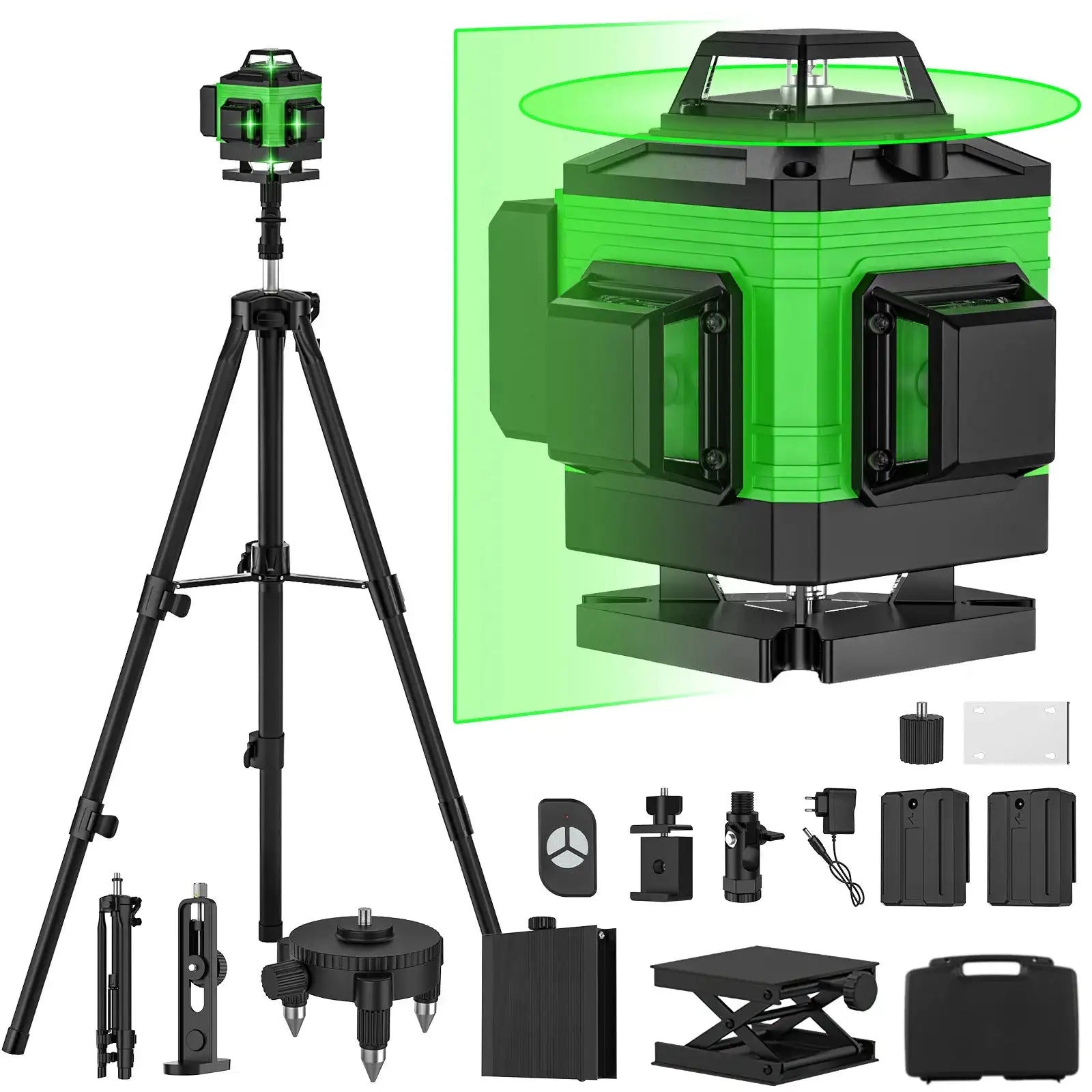 16 Lines 4D Green Laser Level Self Leveling 360 Degree 2 Battery(Plastic box) / Poland