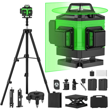 16 Lines 4D Green Laser Level Self Leveling 360 Degree 2 Battery(Plastic box) / Poland