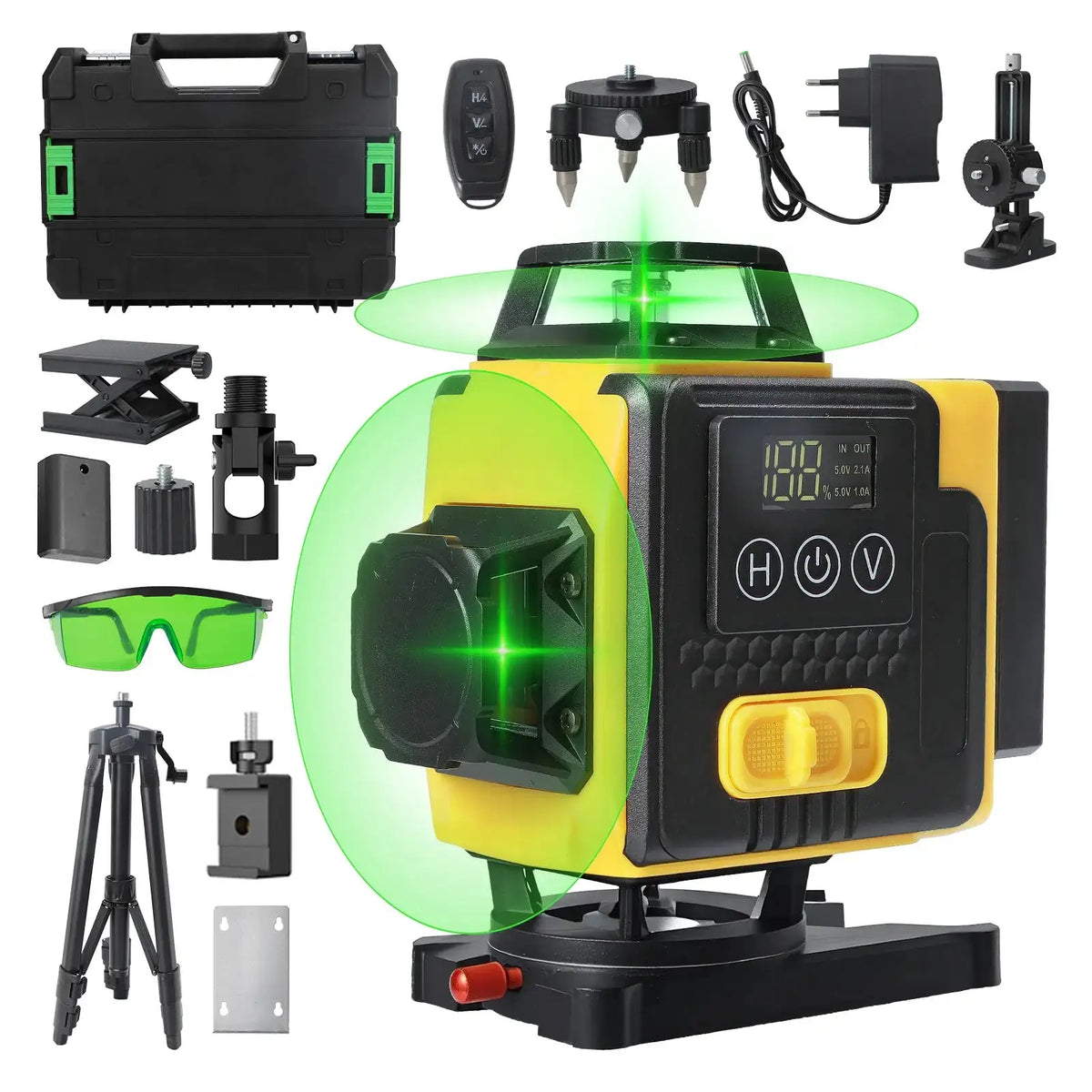 4D 16 Lines Laser Level 360 Self Leveling Tool Tripod Yellow / france