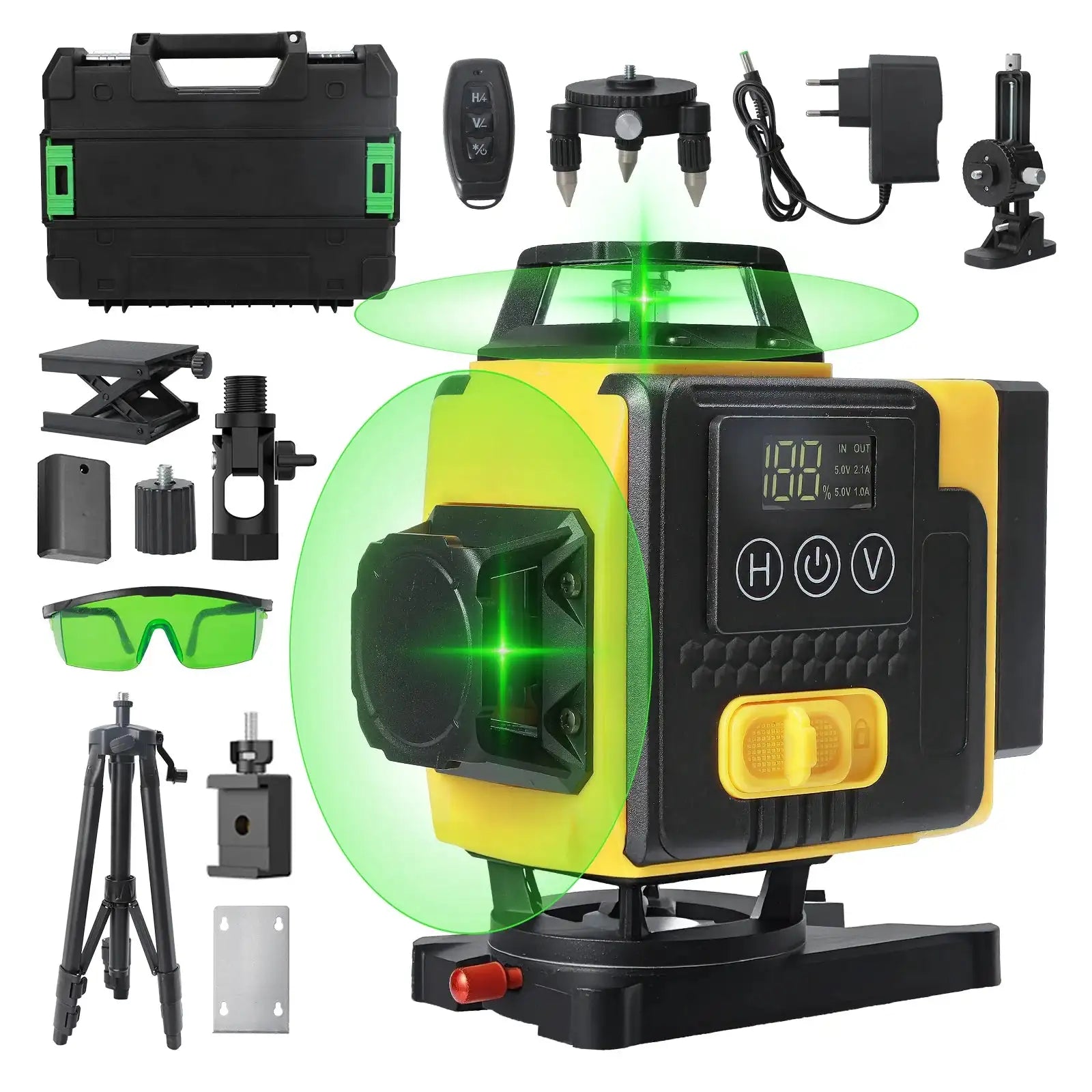 4D 16 Lines Laser Level 360 Self Leveling Tool Tripod Yellow / france