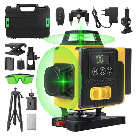 4D 16 Lines Laser Level 360 Self Leveling Tool Tripod Yellow / france