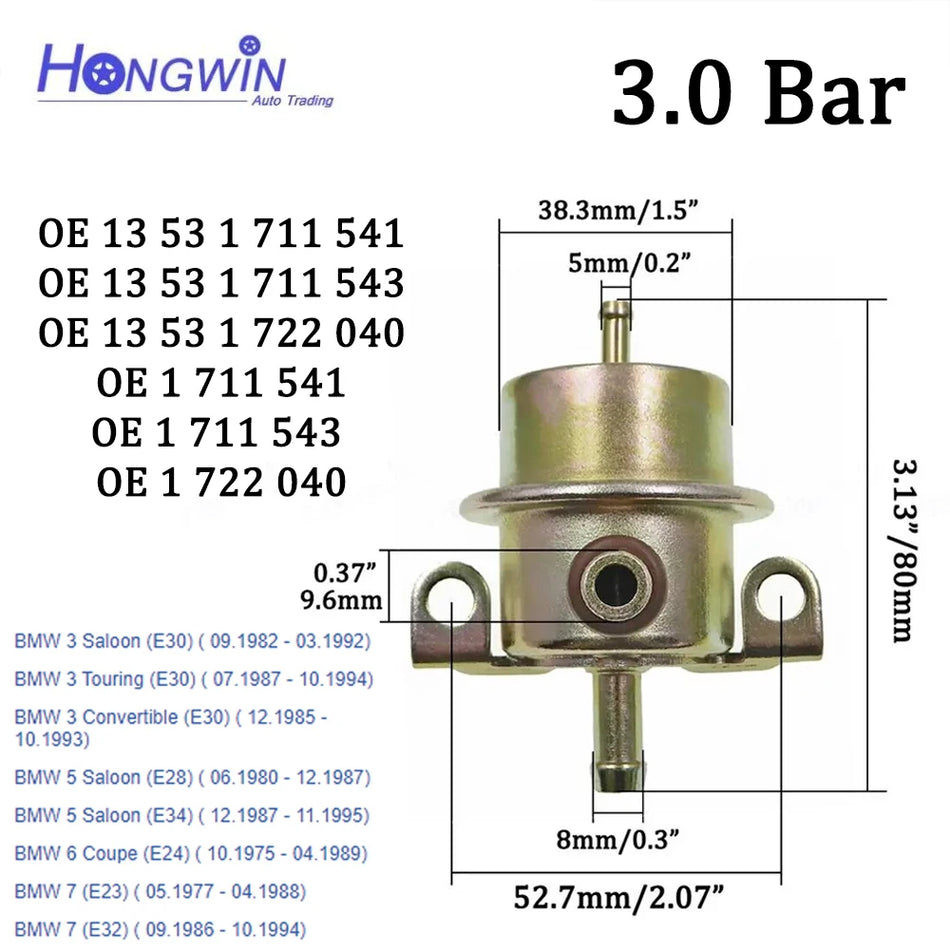 Regulator de presiune a combustibilului 3.0 Bar pentru BMW E30 E34 E23 E24 Z1