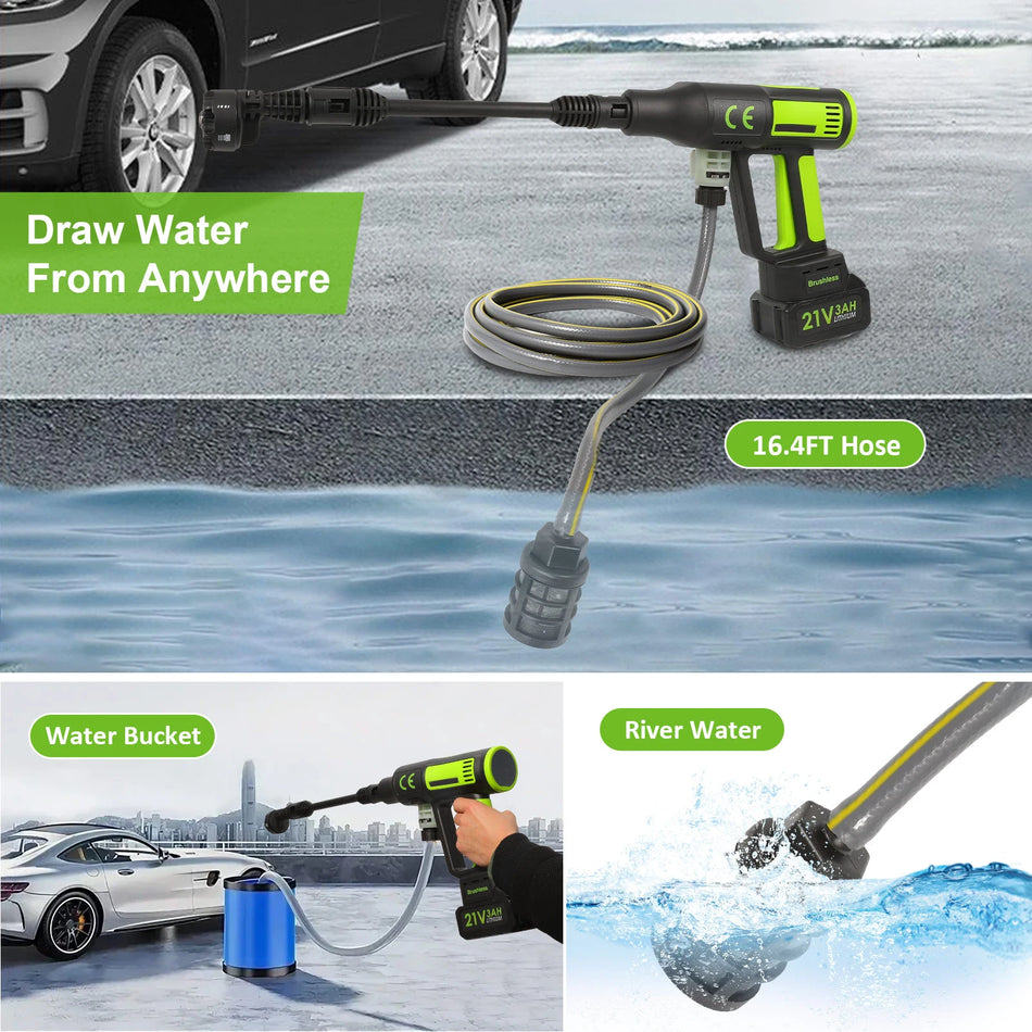 Lavadora de coche portátil 100Bar pistola de pulverización de batería de litio 21V