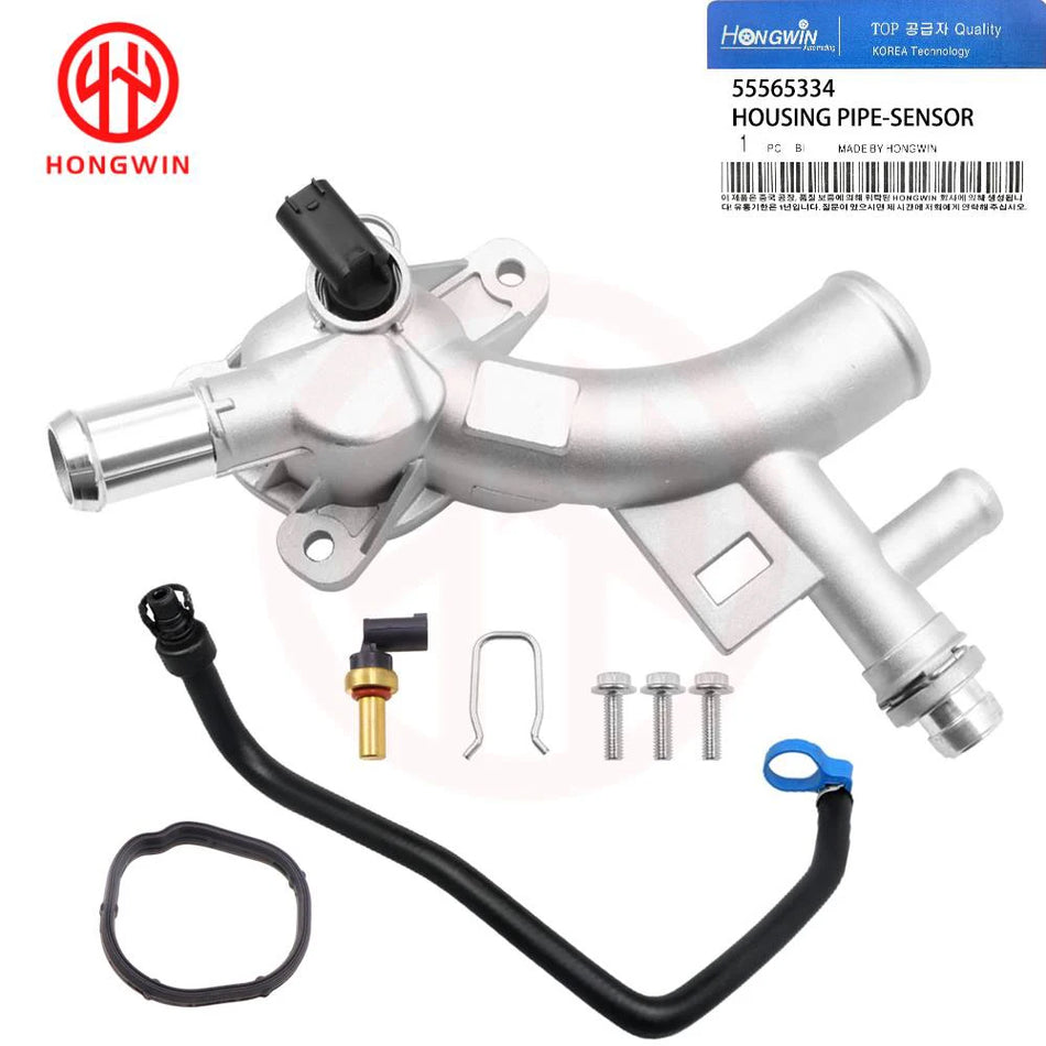 Aluminum Coolant Thermostat Housing Water Outlet and Inlet Hose for Chevrolet Cruze, Sonic, Trax, Encore