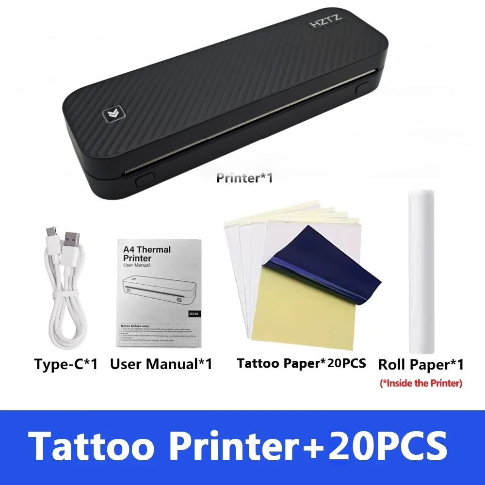 A4 Portable Inkless Printer &ndash; Bluetooth Wireless Printing printer add 20paper