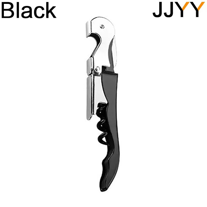 Creative Stainless Steel Wine and Beer Bottle Opener with ABS Handle black