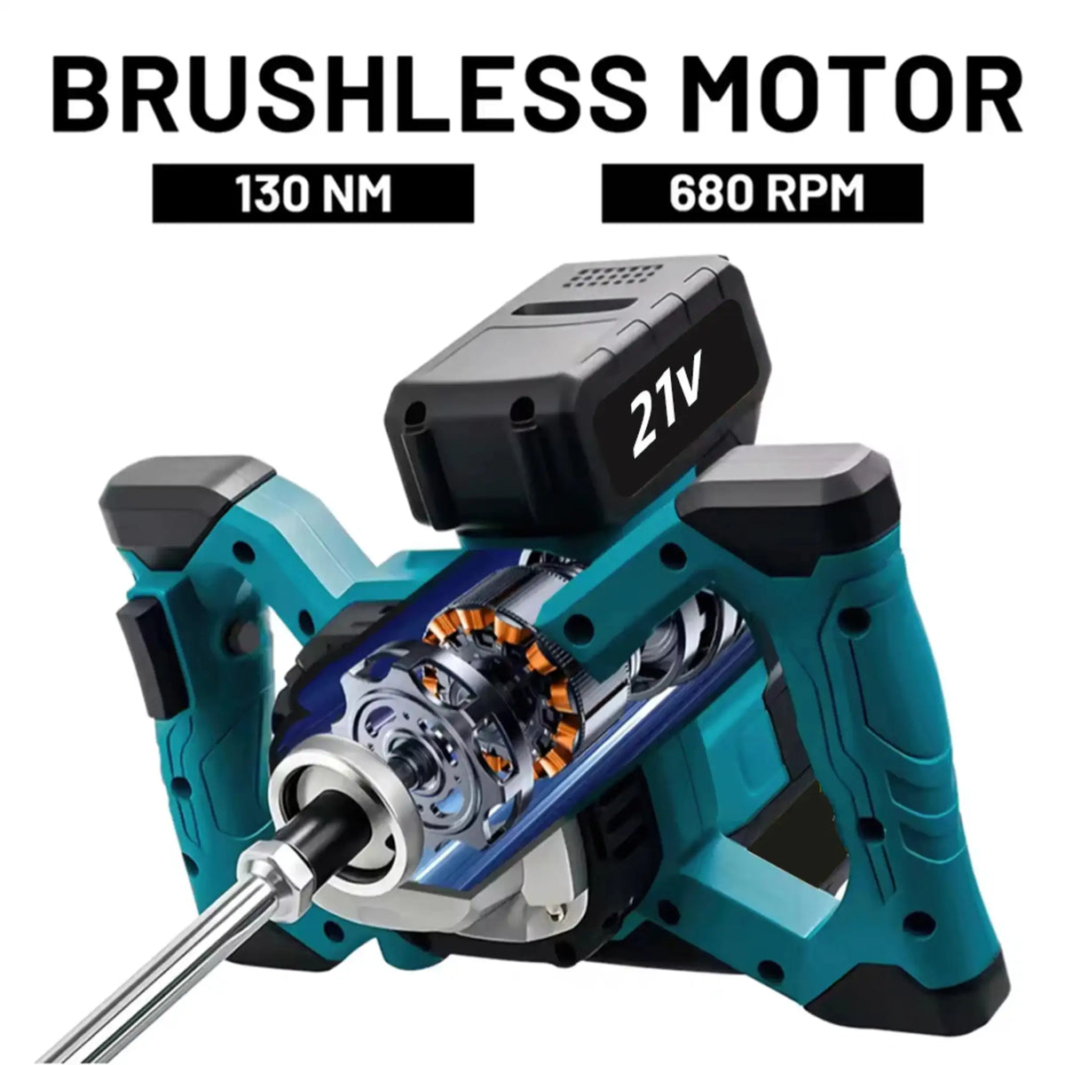 Brushless Cordless Concrete Mixer 6 Speed For Makita 18V